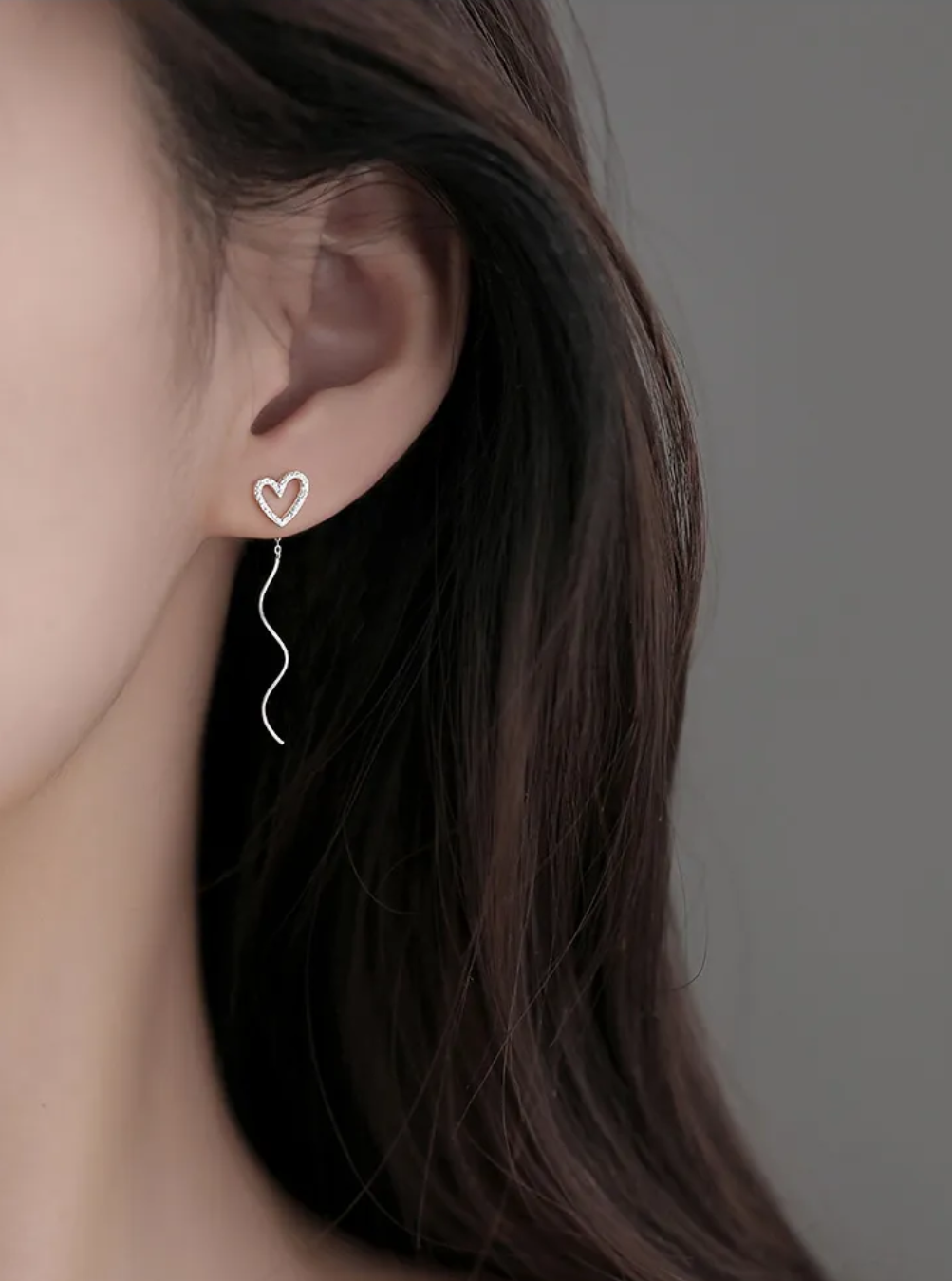 Gleaming Heart - Fine Stud Earrings