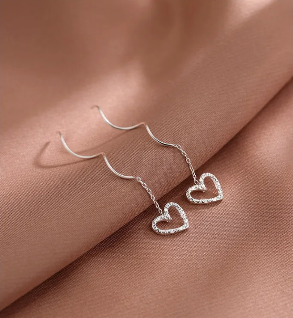 Gleaming Heart - Fine Stud Earrings