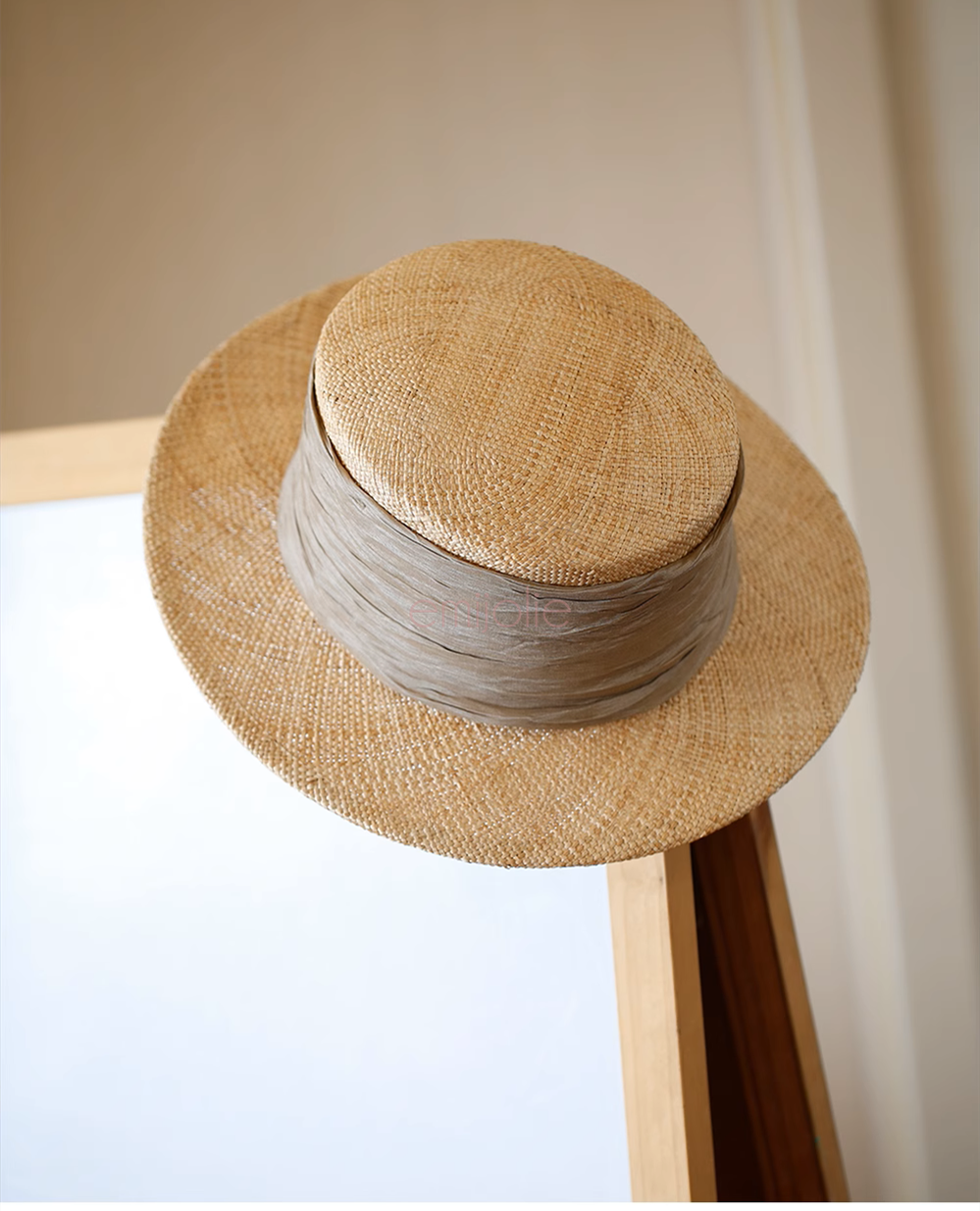Sonnenhut 100% handmade Naturstrohhut mit breiter Krempe