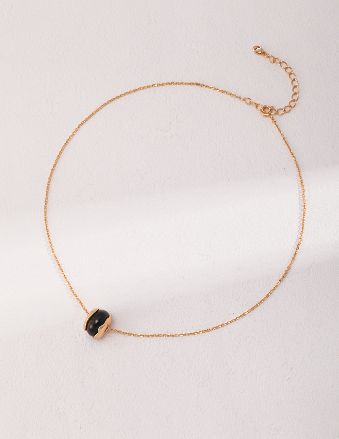 Midnight Orbit - Silver Tiger Eye Necklace