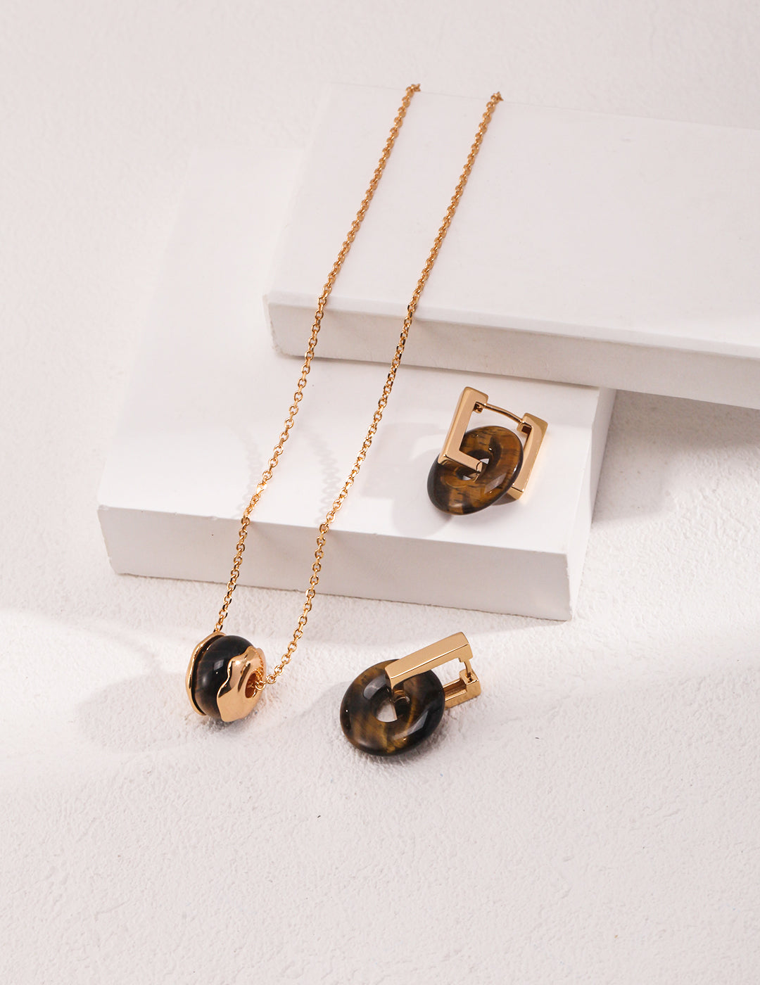 Midnight Orbit - Silver Tiger Eye Necklace