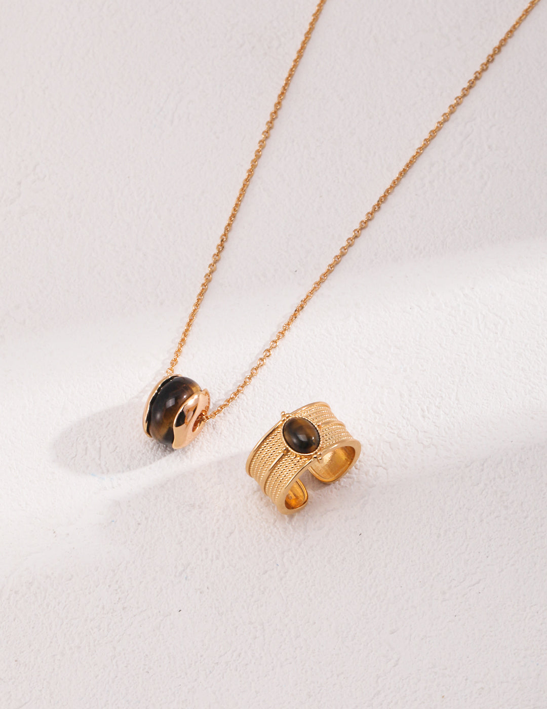 Midnight Orbit - Silver Tiger Eye Necklace