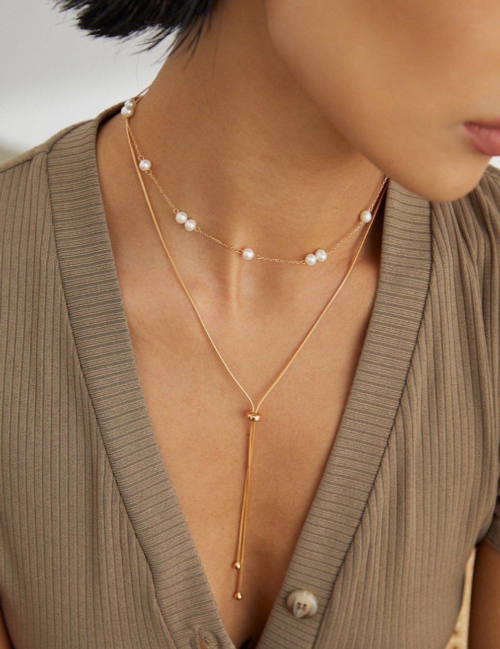 "Enchante" pearl necklace & bracelet