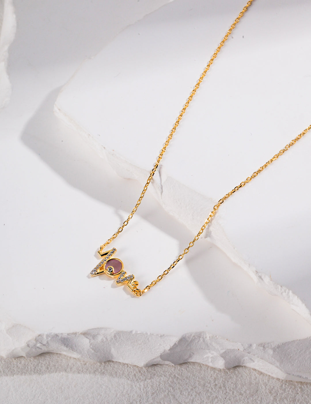 "Love" necklace & earrings with LOVE pendant