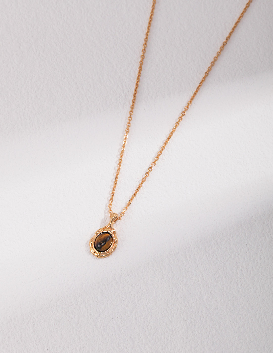 "Inspiration" necklace with tiger eye pendant & stud earrings