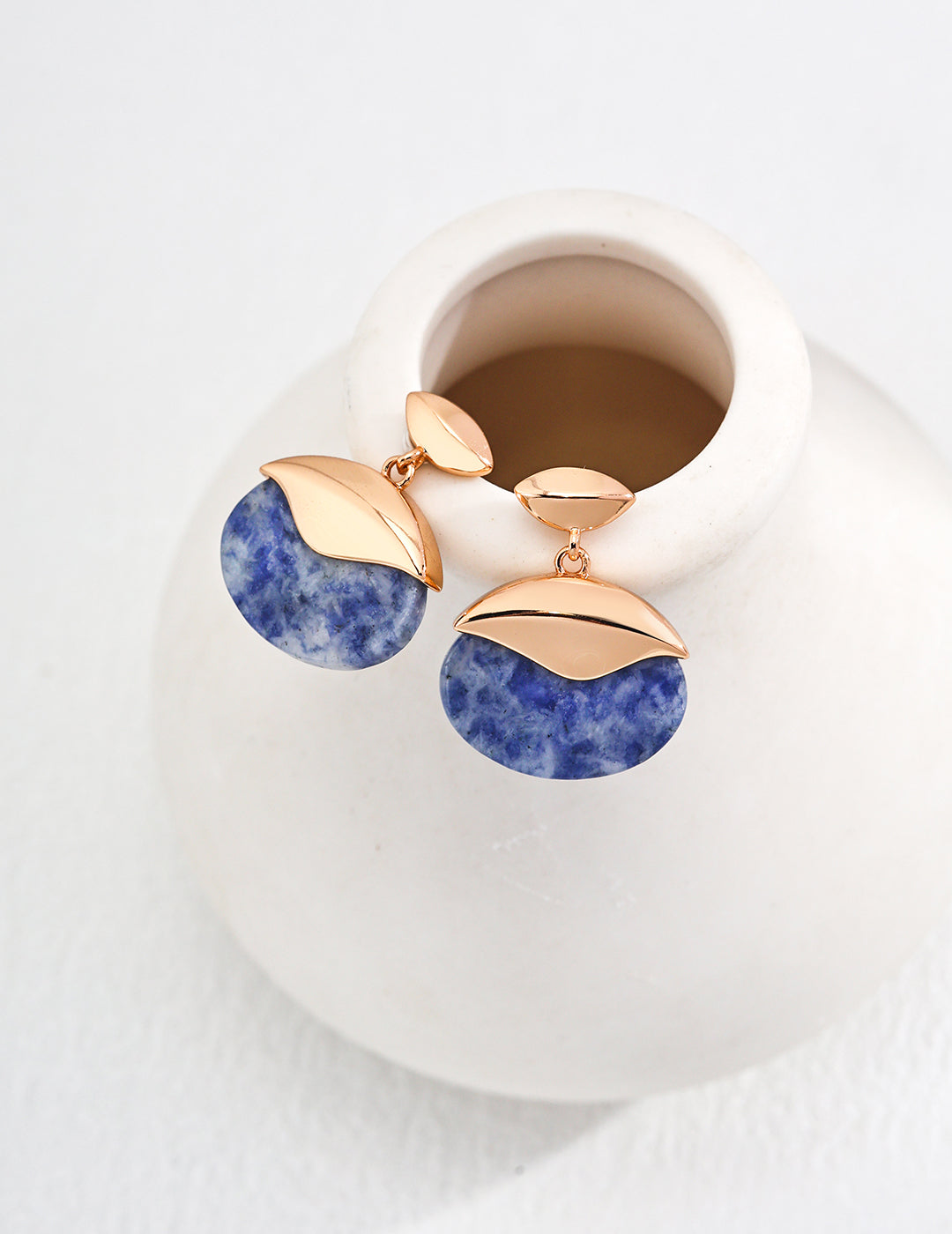 Blue Queen - Blue Dot Stone Stud Earrings