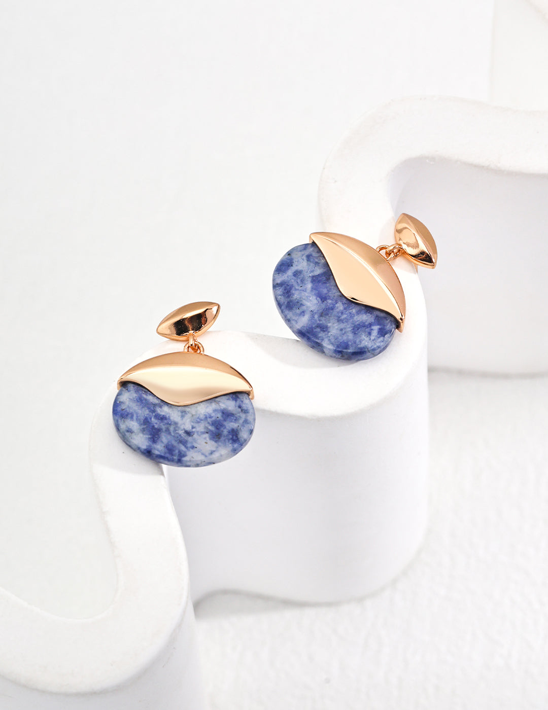 Blue Queen - Blue Dot Stone Stud Earrings
