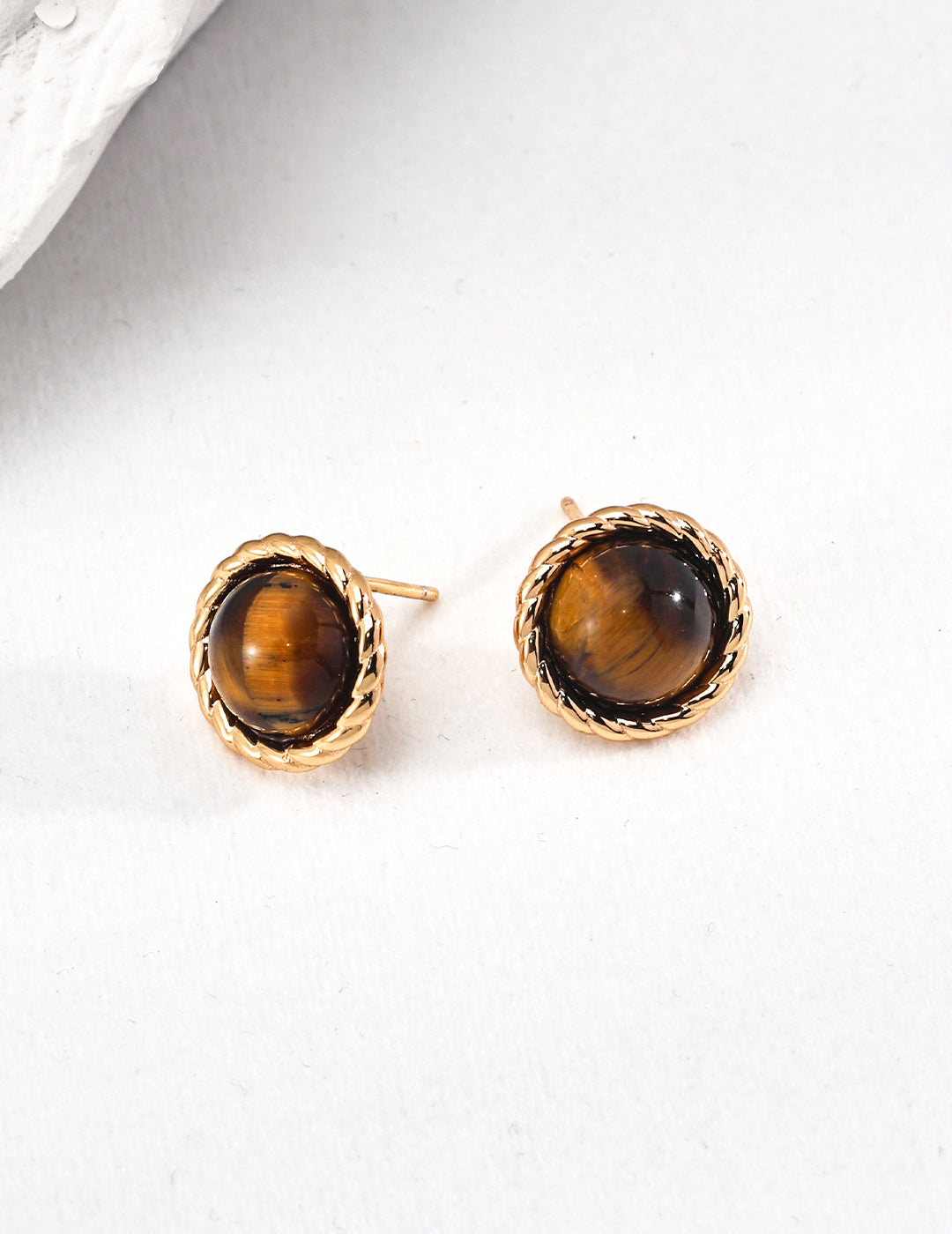 Inspiration - Tiger Eye Stone Stud Earrings