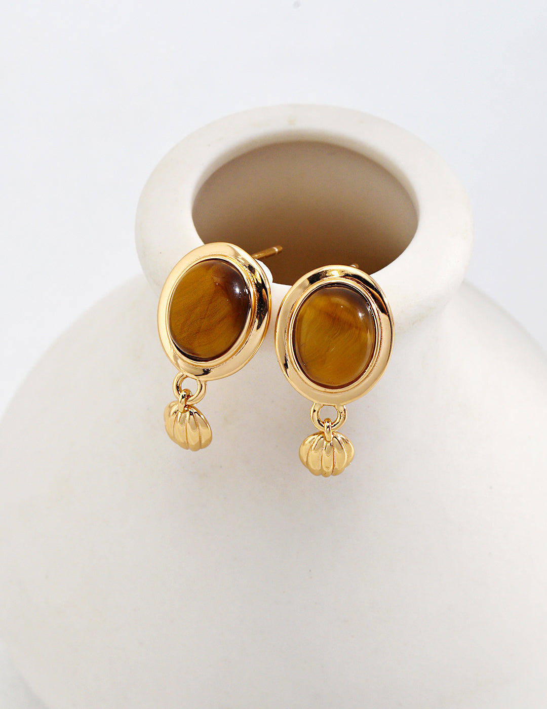 Malena - Animal Eye Stone Earrings