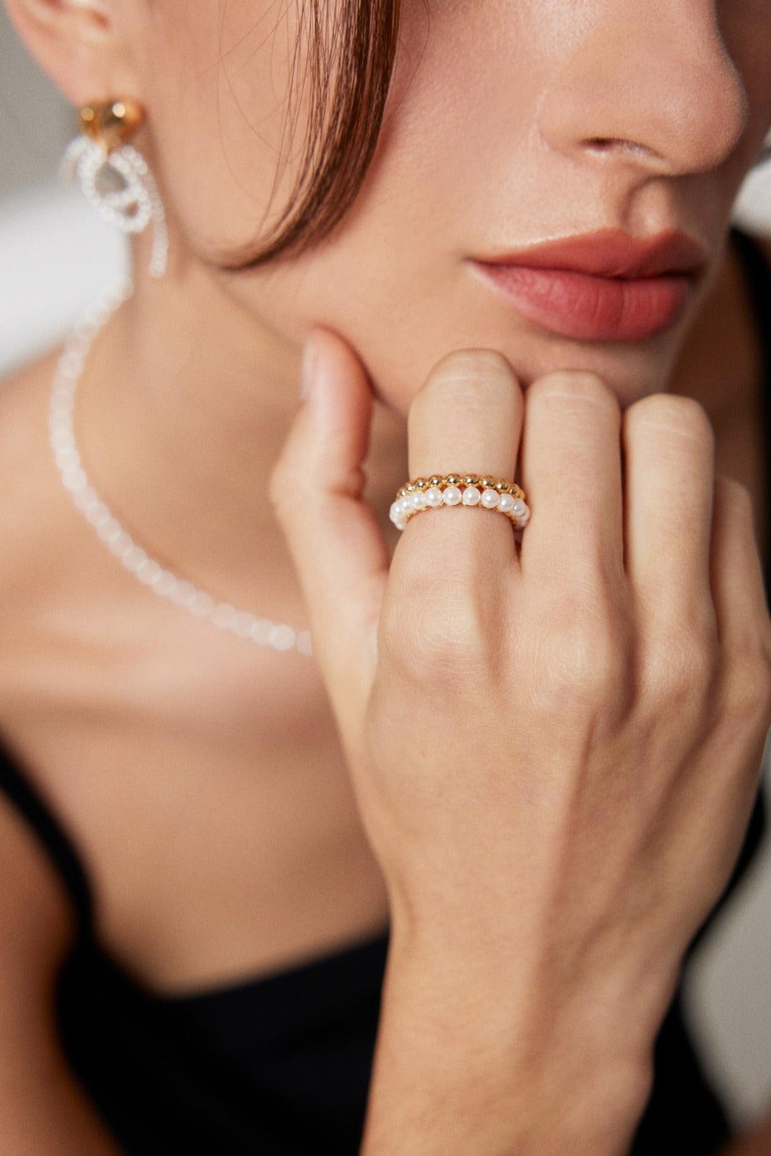 Nascita di Venere - Half Pearl Half Silver Ring