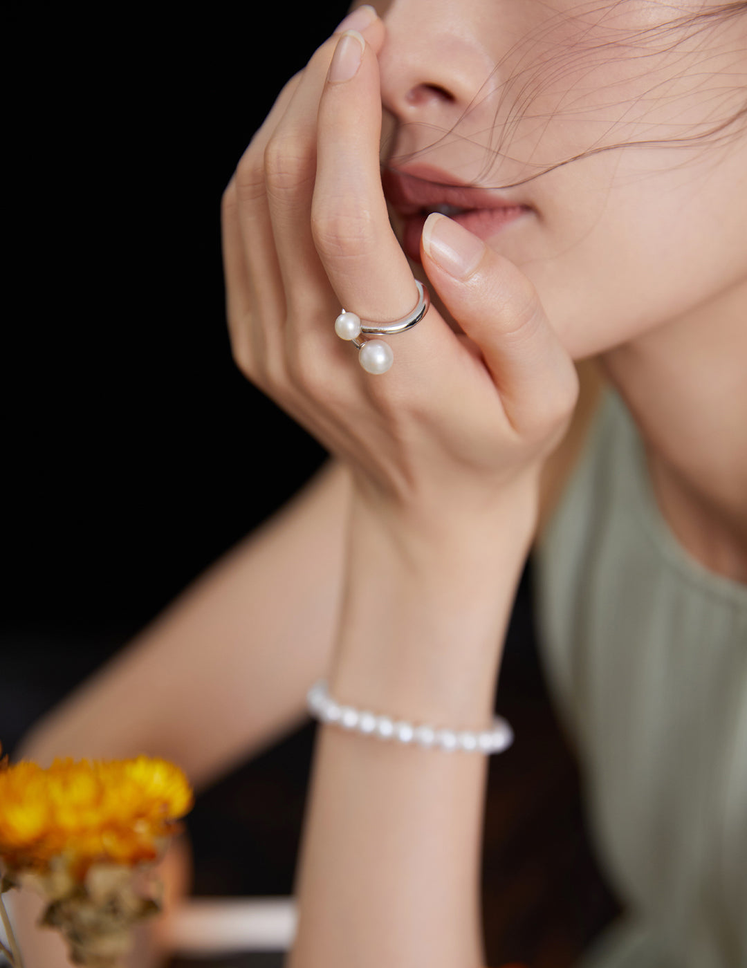 Kiss - Chic pearl ring