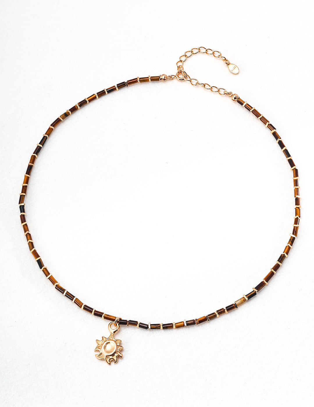 Mascarene - Necklace with sun pendant made of tiger eye stone